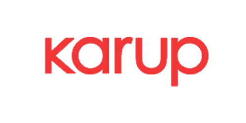Karup design logo i rød